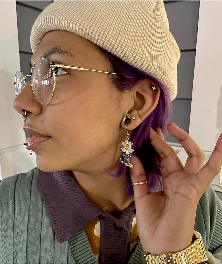 Stone + Locket Daisy Skater Earrings