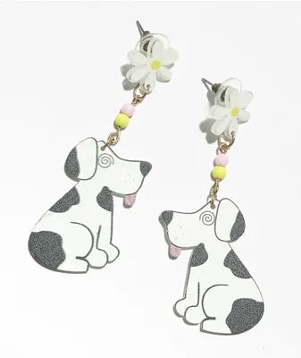Stone + Locket Dazed Dog Earrings
