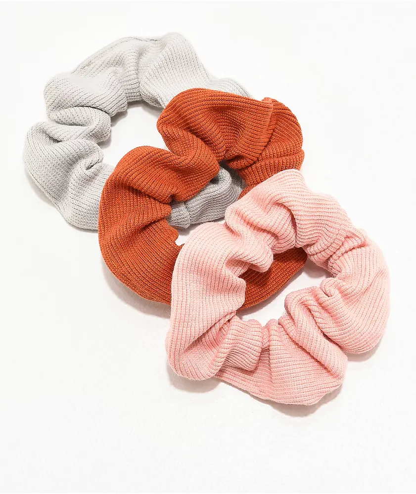 Stone + Locket Grey, Pink & Red 3 Pack Scrunchies