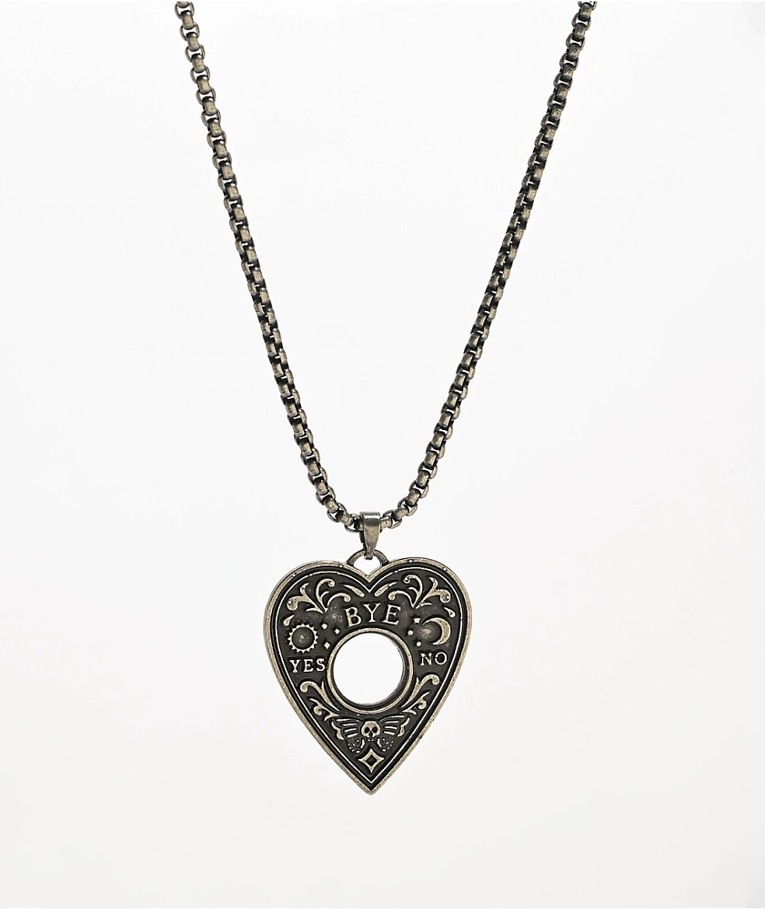 Stone + Locket Planchette Necklace