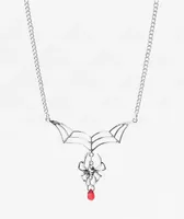 Stone + Locket Spider 18" Silver Chain Necklace