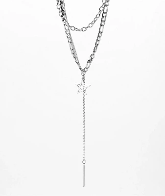 Stone + Locket Star 16" Layered Chain Necklace