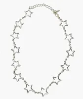 Stone + Locket Star Blazer Silver Necklace