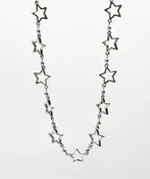 Stone + Locket Star Blazer Silver Necklace