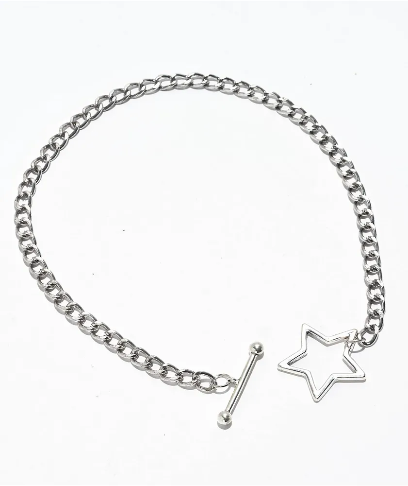 Stone + Locket Starstruck 15" Silver Chain Necklace
