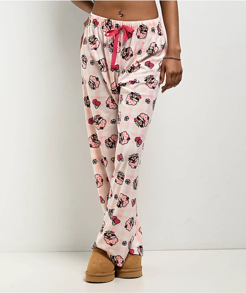 Strawberry Shortcake Pink Velour Pajama Pants