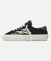 Straye Logan Flame Black & White Suede Skate Shoes