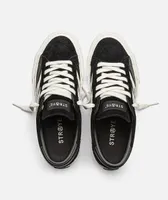 Straye Logan Flame Black & White Suede Skate Shoes