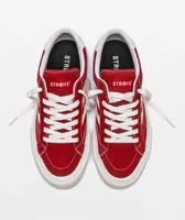 Straye Logan Flame Red Suede Skate Shoes