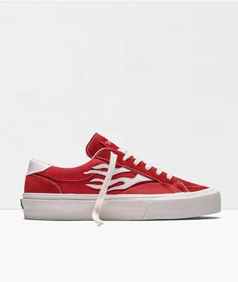 Straye Logan Flame Red Suede Skate Shoes