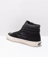 Straye Venice X-Ray Flame Black & Reflective High-Top Skate Shoes