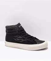 Straye Venice X-Ray Flame Black & Reflective High-Top Skate Shoes