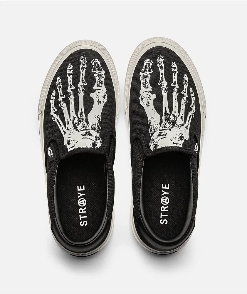 Straye Ventura Slip-On Black & White Skate Shoes