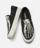 Straye Ventura Slip-On Black & White Skate Shoes