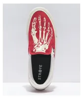 Straye Ventura X-Ray Crimson & Cream Slip-On Skate Shoes