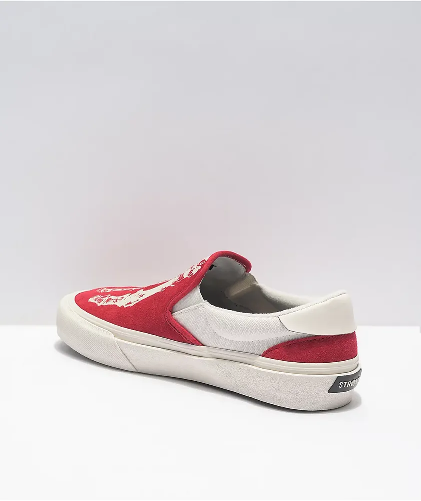 Straye Ventura X-Ray Crimson & Cream Slip-On Skate Shoes