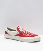 Straye Ventura X-Ray Crimson & Cream Slip-On Skate Shoes