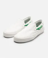 Straye Vista White & Green Flame Skate Shoes