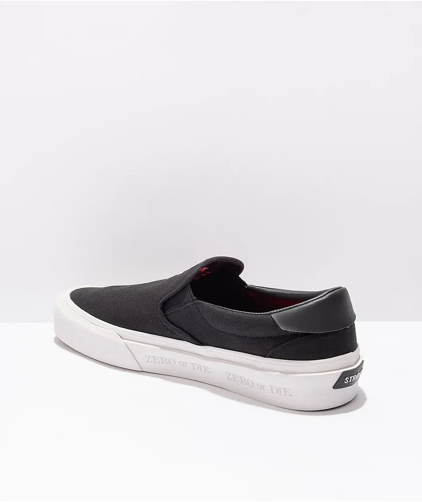 Straye x Zero Ventura X-Ray Black, White, & Red Slip-On Skate Shoes