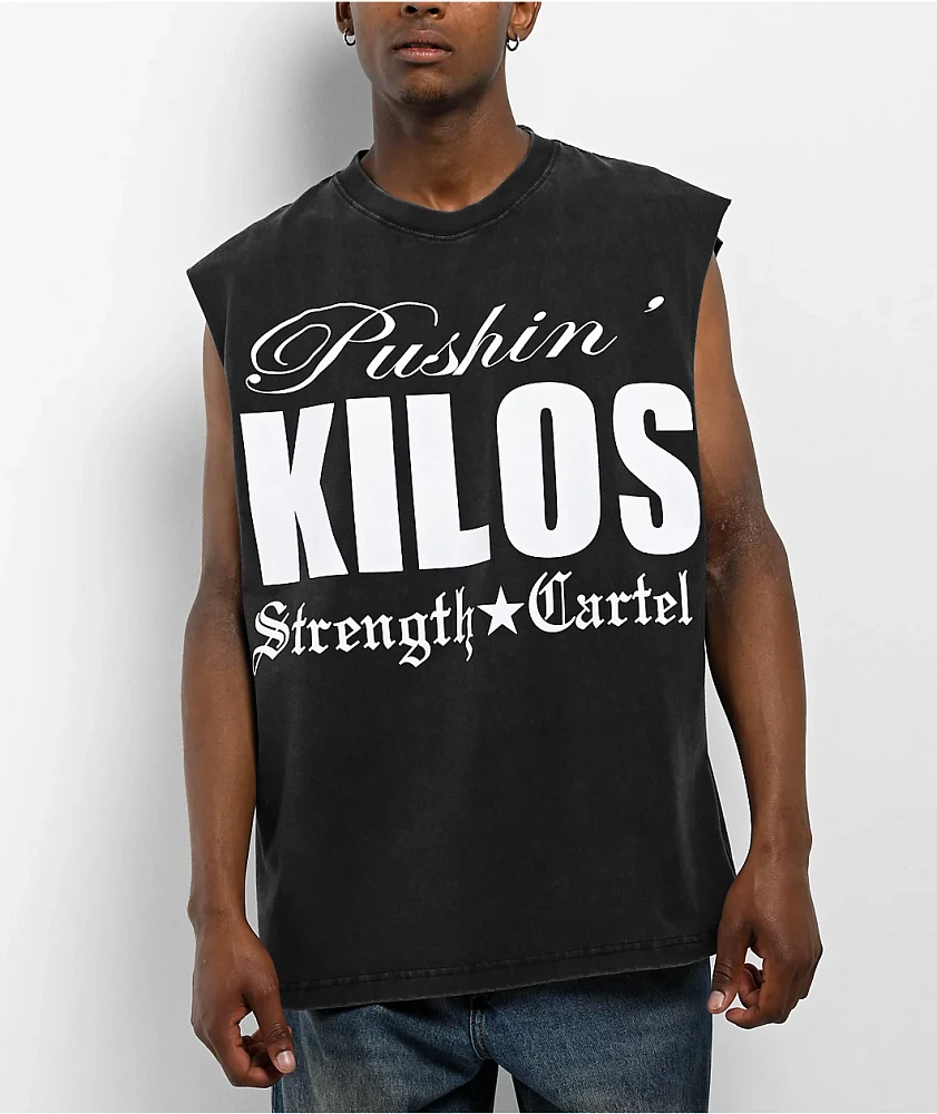 Strength Cartel Pushin Kilos Black Tank Top
