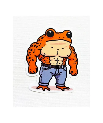 Strike Gently Buff Frog Sticker