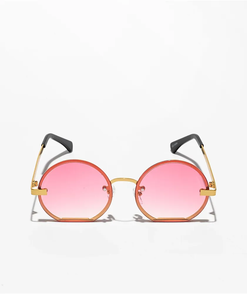 Sunset Pink Round Sunglasses