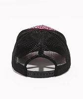 Tara Yummy Flirting Is My Day Job Pink & Black Cheetah Print Trucker Hat