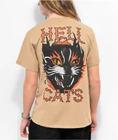 Teen Hearts Tattoo Hell Cats Tan T-Shirt