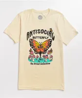 The Artist Collective Antisocial Butterfly Tan T-Shirt