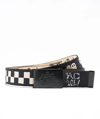 The Artist Collective Tribal Chex Black Reversible Web Belt
