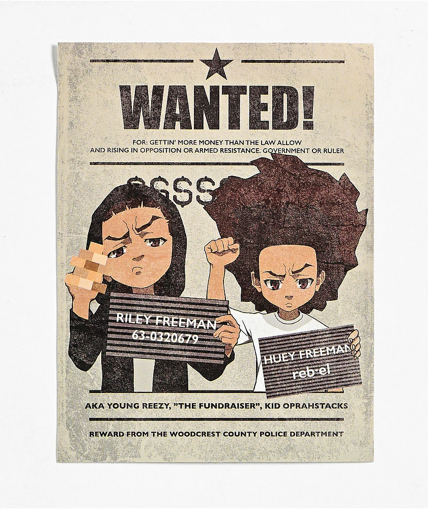 The Boondocks Brothers Wanted Poster Sticker