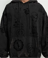 The Boondocks Collage Black Acid Wash Hoodie