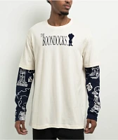 The Boondocks Collage Natural & Navy 2fer Long Sleeve T-Shirt