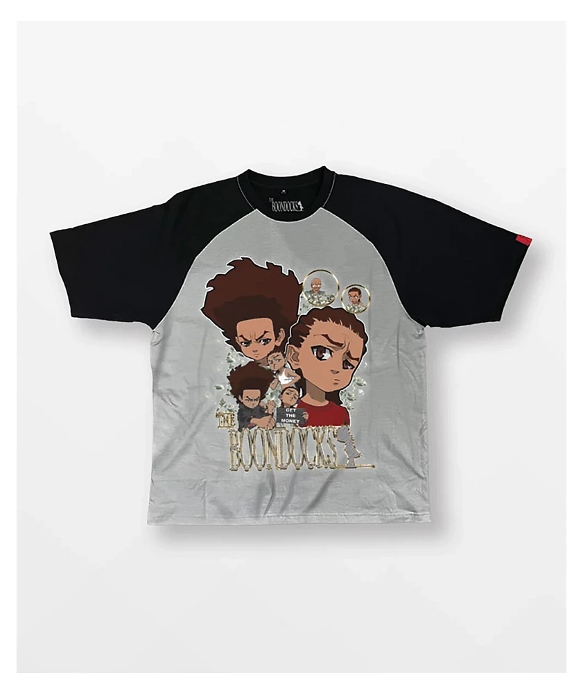 The Boondocks Making Money Black & Grey Raglan T-Shirt