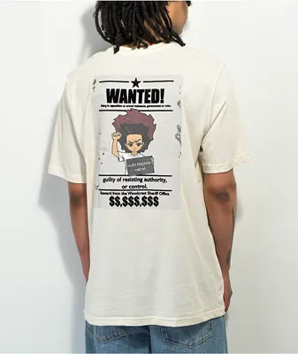The Boondocks Wanted Huey Natural T-Shirt