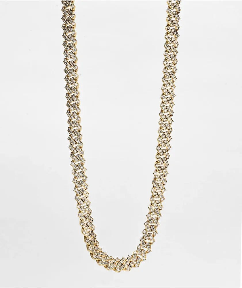 The Gold Gods 12mm Straight Edge Cuban Gold Chain Necklace