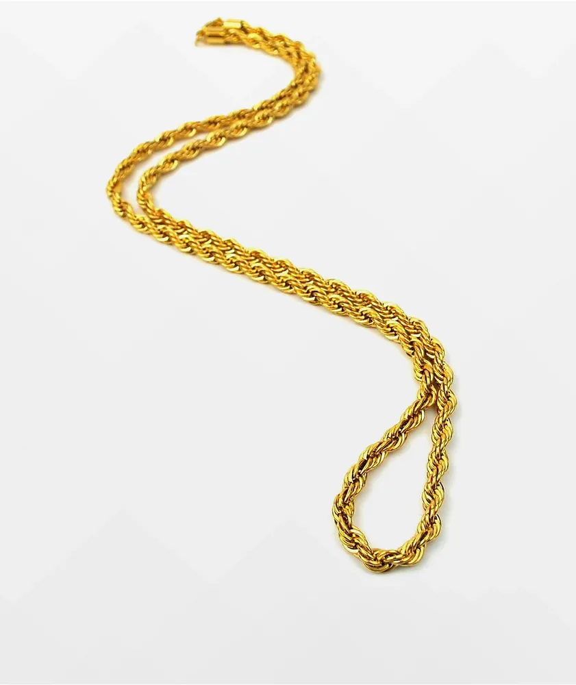 The Gold Gods 18" Rope Yellow Gold Chain Necklace