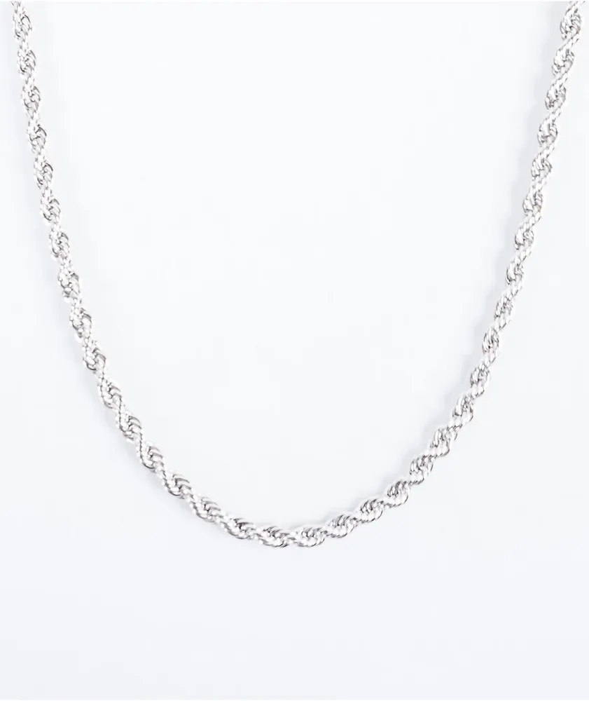 The Gold Gods 22" White Gold Rope Chain Necklace