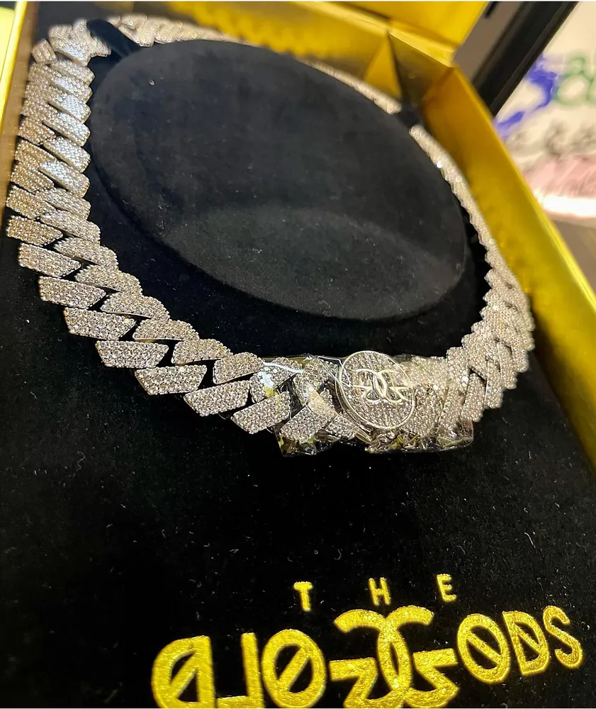 The Gold Gods 3 Row 18" Diamond Gold Cuban Chain Necklace