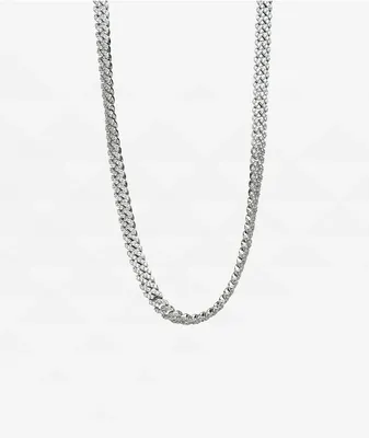 The Gold Gods 8mm Micro Diamond Cuban 18" White Gold Necklace
