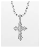 The Gold Gods Diamond Royal Cross 20" White Gold Tennis Chain Necklace