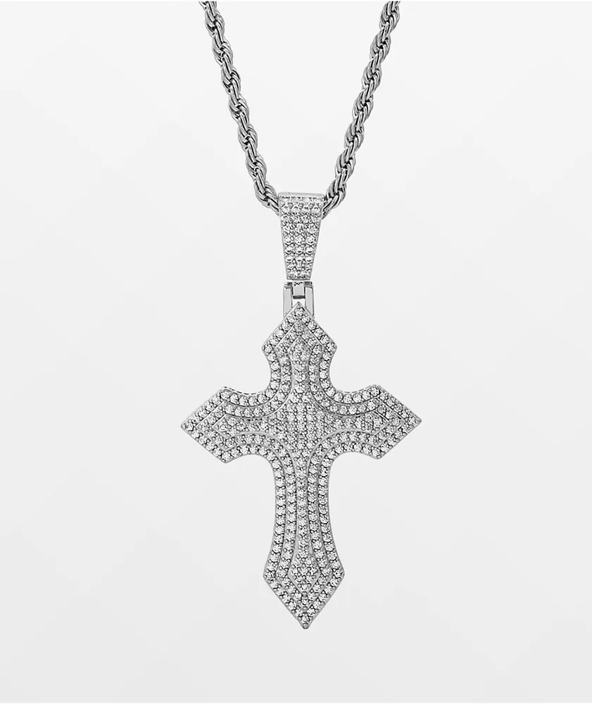 The Gold Gods Diamond Royal Cross Pendant 22" Necklace