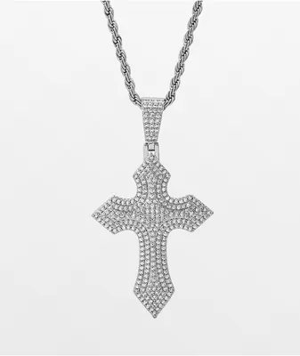The Gold Gods Diamond Royal Cross Pendant 22" Necklace
