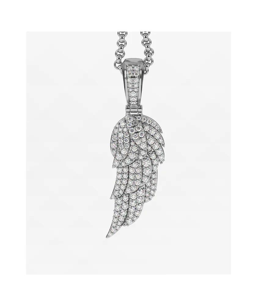 The Gold Gods Diamond Wing 20" White Gold Necklace