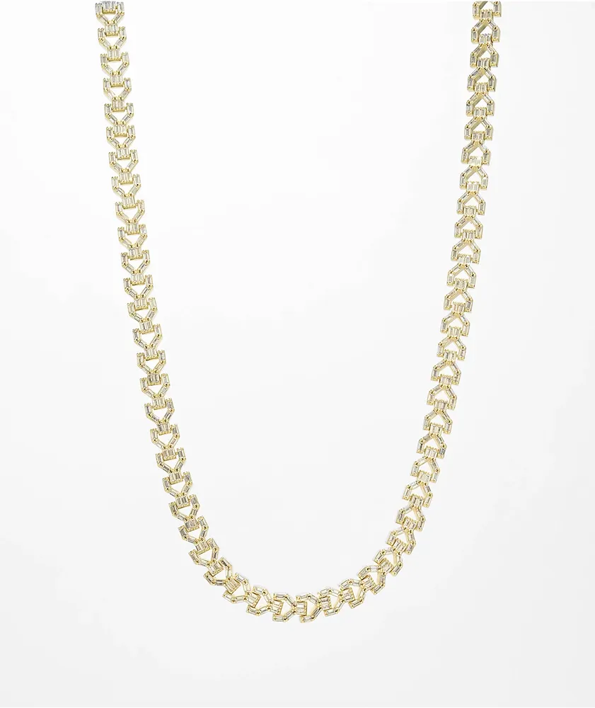 The Gold Gods Diamond Y Link 18" 8mm Gold Necklace