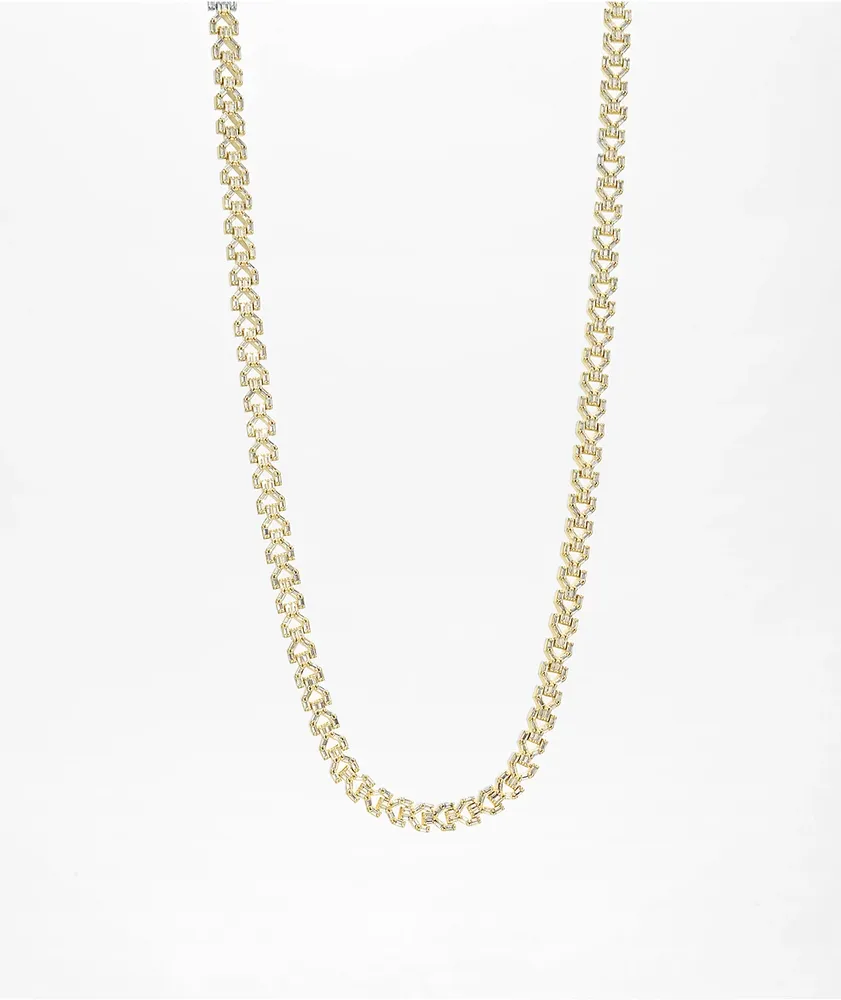 The Gold Gods Diamond Y Link 22" 8mm Gold Necklace