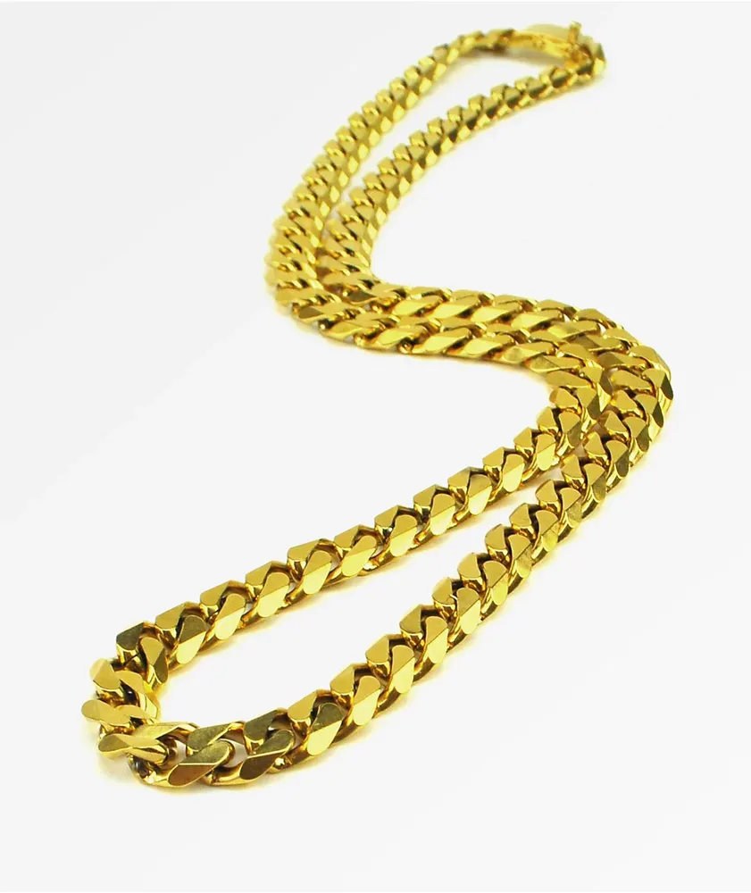 The Gold Gods Flat Edge Cuban Link 22" Gold Chain