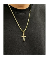 The Gold Gods Gold Flooded Cross Rope 20" Chain Necklace