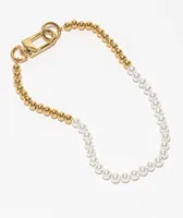 The Gold Gods Half Pearl 18" Gold Chain Necklace 