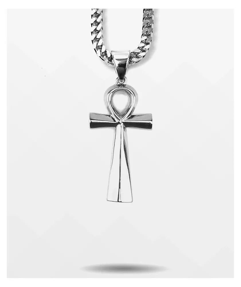 The Gold Gods Micro ANKH White Gold Necklace